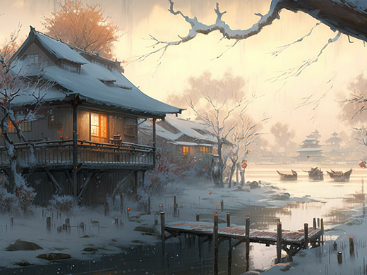 小屋雪景
