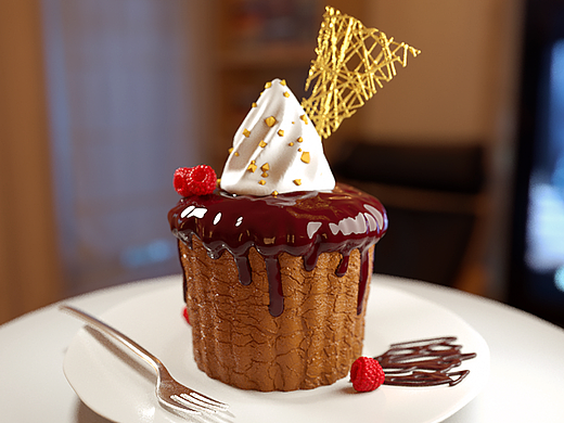 【c4d】巧克力蛋糕