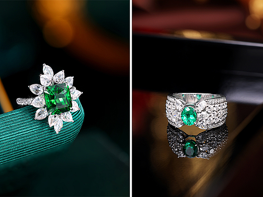 珠宝—沙弗莱戒指/祖母绿戒指展示视频