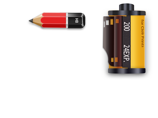 铅笔和胶卷的练习