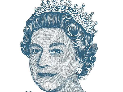 英国女王伊丽莎白二世铜版画