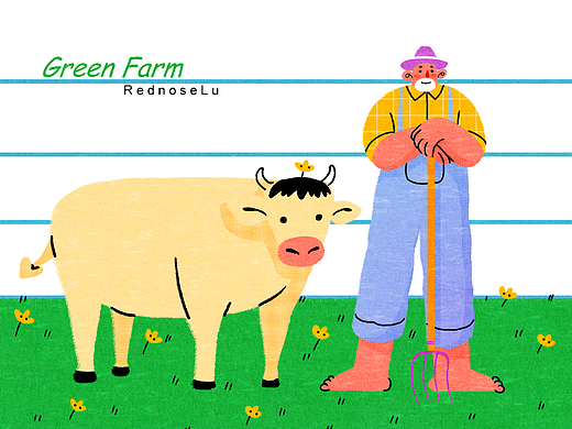 绿色农场（个人主页-ZNjA2MTE0MjQ=） - 商业插画 - 站酷设计师晒太阳的鹿咂原创素材 - 站酷ZCOOL