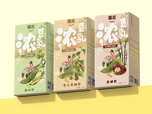 一口浓豆乳-開鑫豆乳包装设计