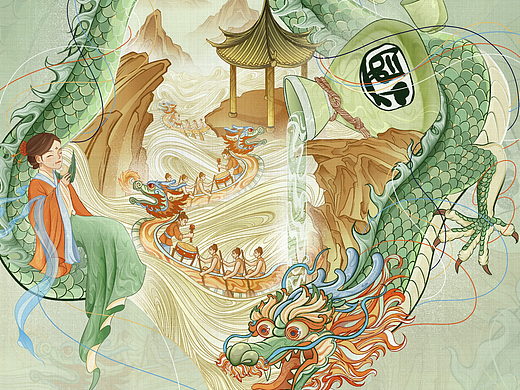 【清明节&端午节】中国传统节日 插画设计