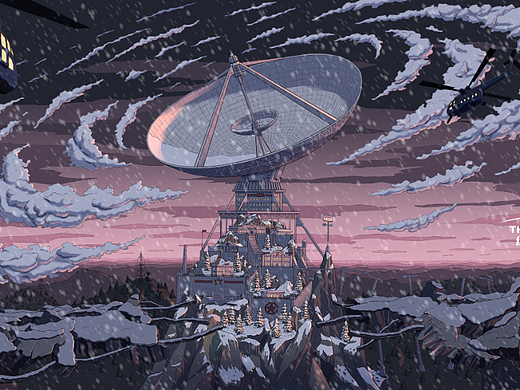 三体红岸基地|木伊士南商业插画|科幻概念场景主视觉