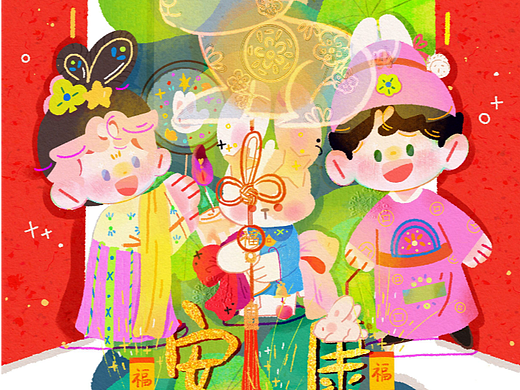 正月十五元宵节国潮插画风原创海报