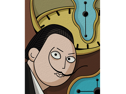 世界名画转插画—达利《记忆的永恒》（个人主页-ZNjE1MTcwMTY=） - 艺术插画 - 站酷设计师一只摆烂鼠呀原创素材 - 站酷ZCOOL