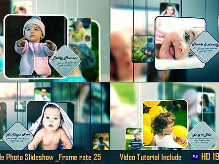 AE模板|专业动态儿童相册难忘时刻照片展示儿童节目