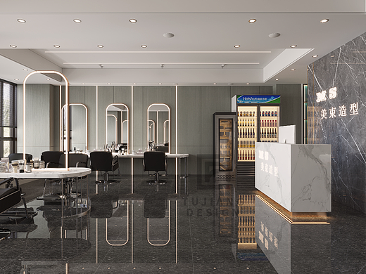 低调奢华的美发沙龙店设计