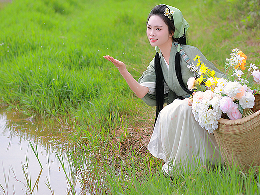 客片｜种田文女主田园风魏晋汉服少女写真