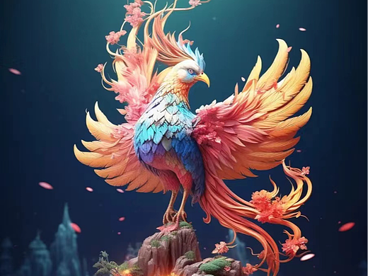 AI插画山海经作品《火凤凰》