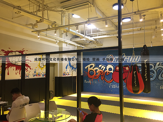 室内墙绘,健身房彩绘