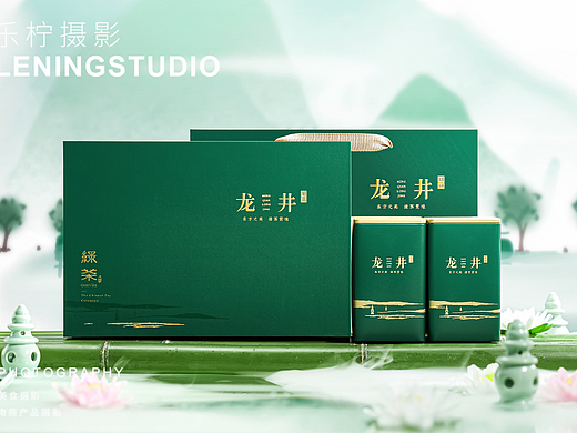 绿茶餐饮 龙井茶礼盒拍摄|茶叶礼盒拍摄|杭州产品摄影