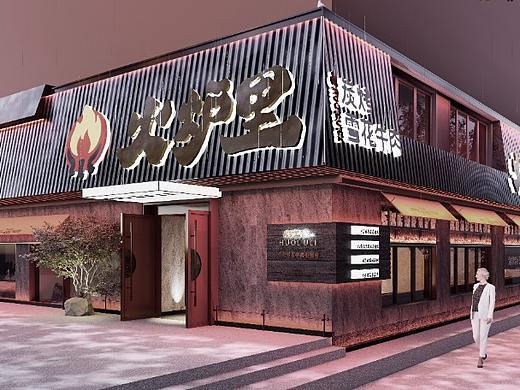 火炉里X再作 |  炭烤雪花牛肉500m²餐饮空间设计