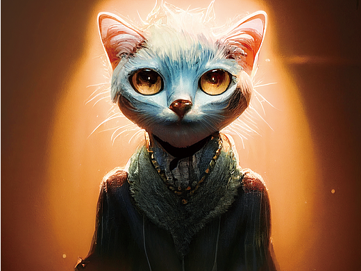 英伦风格猫肖像