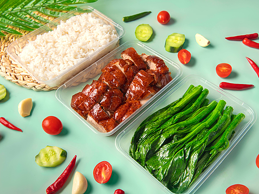 南宁餐饮外卖图片拍照 尚肴烧鸭白切鸡盒饭双拼摄影
