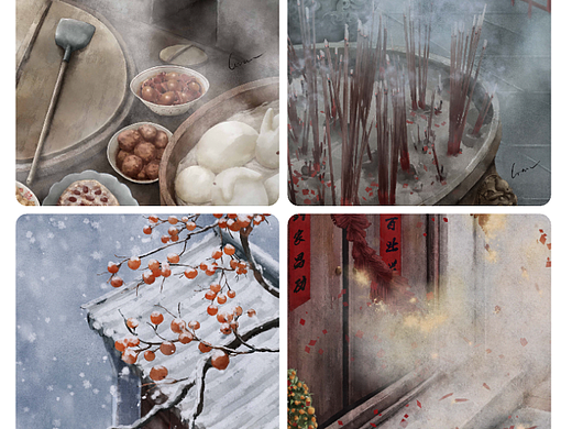 新年系列插画（个人主页-ZNjM2ODIxOTI=） - 创作习作 - 站酷设计师格芮丝菌原创素材 - 站酷ZCOOL