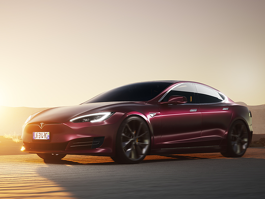 UE5 Tesla Model S 汽车渲染