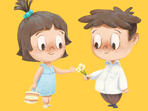 我想送朵花给你（个人主页-ZNTk5OTQzMTI=） - 商业插画 - 站酷设计师陆川_c原创素材 - 站酷ZCOOL