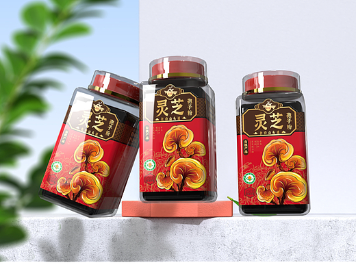 灵芝标签设计