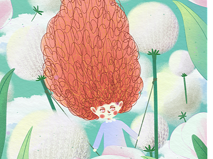 小卷毛的夏日之旅系列3（个人主页-ZNjEwODc0NzY=） - 商业插画 - 站酷设计师西柚子呀原创素材 - 站酷ZCOOL