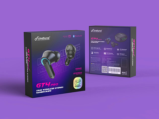 Finetune电竞真无线耳机包装设计案例。
