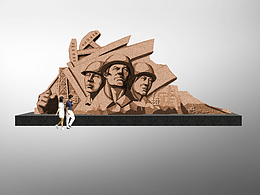 石油工人群雕、工人雕塑、石油雕塑、石雕、油田雕塑