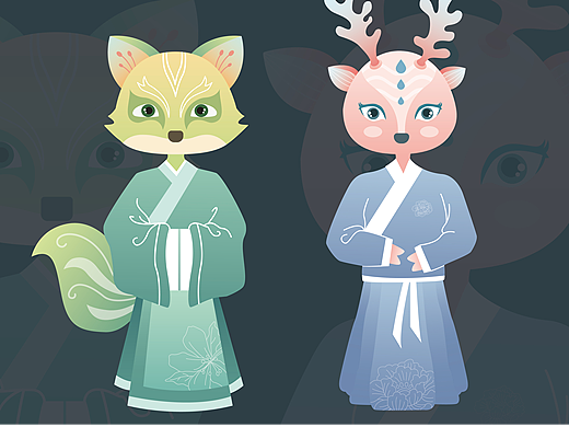 原创24节气守护兽IP-玄青（清明）暮瑾（谷雨）（个人主页-ZNTk0MjU2NTI=） - IP形象 - 站酷设计师小俞七七原创素材 - 站酷ZCOOL