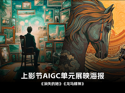 上影节AIGC单元展映海报《消失的她》《龙马精神》