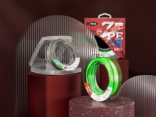 c4d渲染 渔具电商大力马PE线详情页