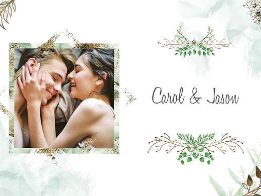 AE模板 | 动态动画元素花卉金色婚礼请柬标题展示