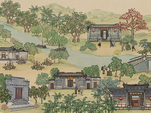 乐从插画长卷