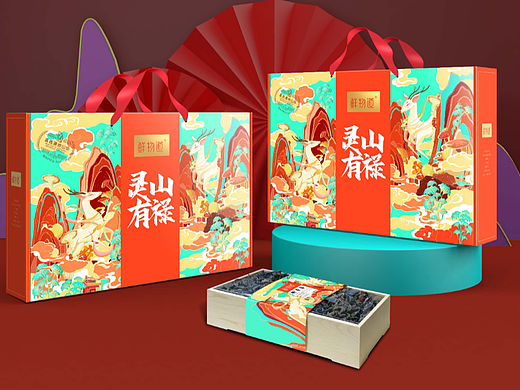 巨灵设计｜鲜物道菌菇国风礼盒包装设计