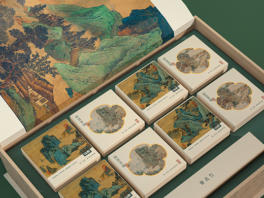 中秋礼盒 | 古风包装  国潮 回首青绿
