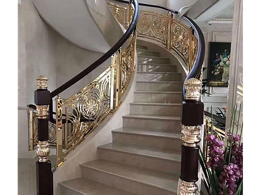 别墅镀金铜楼梯护栏给你不一样的体验