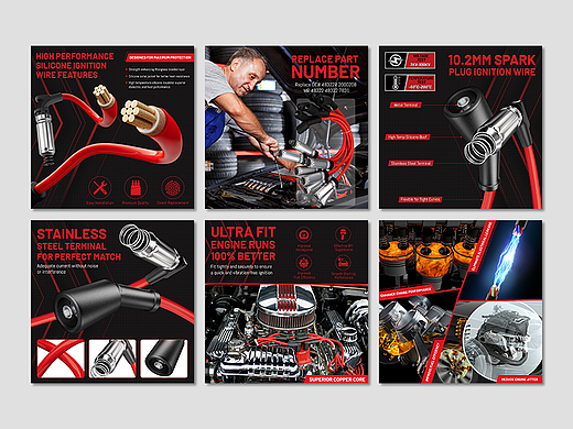 亚马逊/汽配零件/火花塞点火线套装