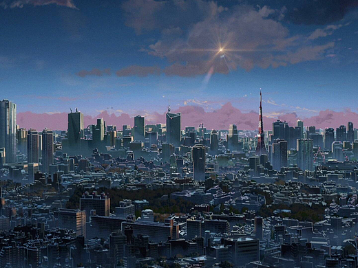 动漫你的名字城市景色苹果动态桌面壁纸