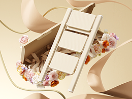 奶油风配色家用梯