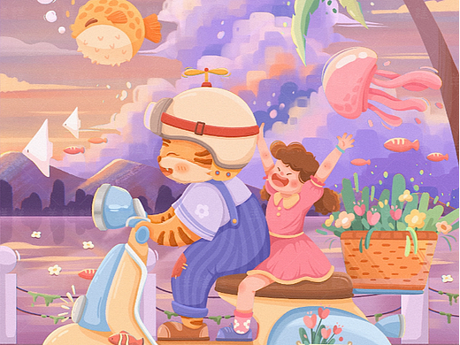 一起去兜风吧，迎着夕阳~
