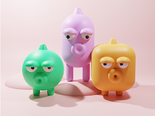 【Blender练习】萌宠三兄弟