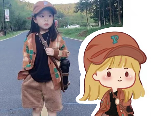 帅气远足装女孩(商业插画)