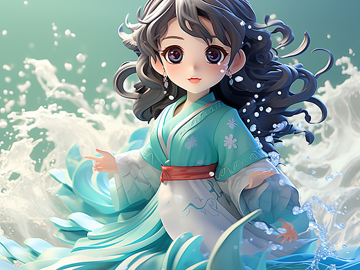 自然派动漫风韩服女孩壁纸