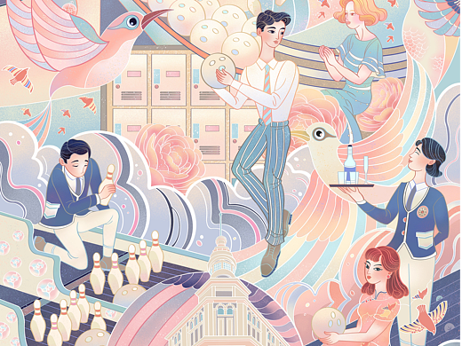 “天津劝业场八大天” 系列插画设计