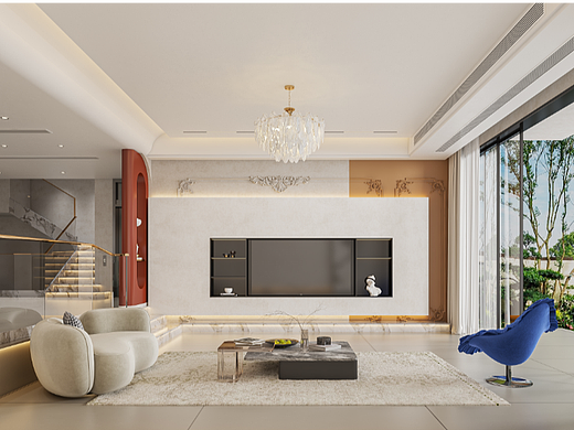 法式风格客餐厅效果图表现