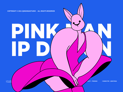 潮流艺术IP品牌全案-潮玩PINKMAN玉兔IP形象 IP图库