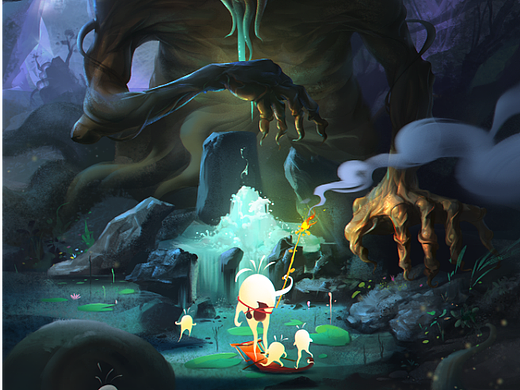 森林幽灵插画创作