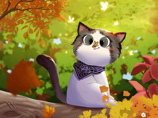 参加B站活动《画个小可爱》绘制的萌宠图