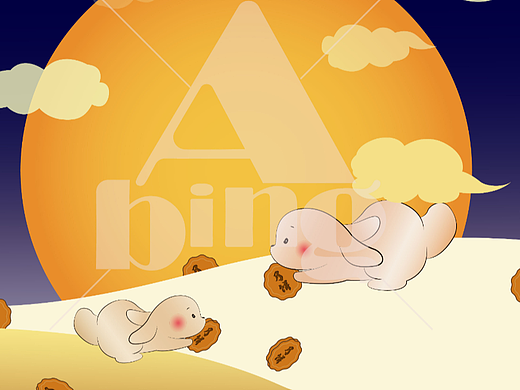 中秋玉兔（个人主页-ZNjIxMDI5NDA=） - 艺术插画 - 站酷设计师Abing小冰原创素材 - 站酷ZCOOL