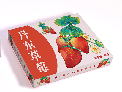 草莓包装插画