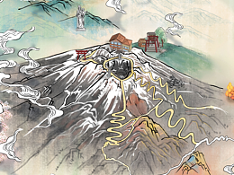 富士山手繪地圖